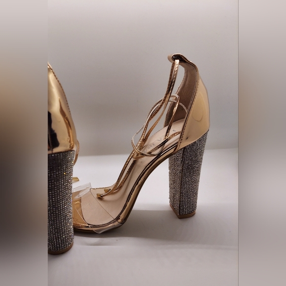 Lala Ikai Chuncky Rhinestone Strappy Heels Women's Size 8 - Picture 7 of 8